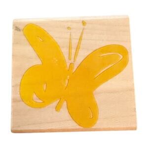Hero Arts Poetic Prints Yellow Butterfly E2638 Rubber Stamp